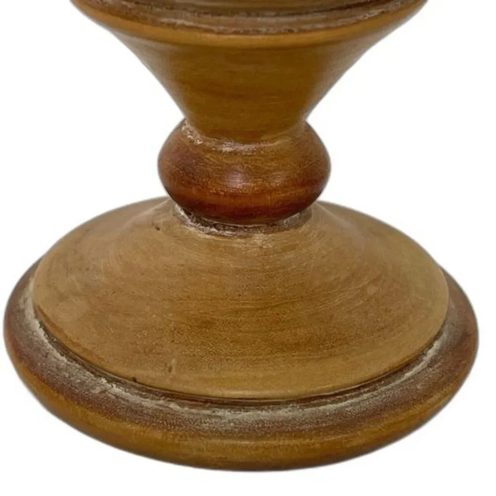 Hand Carved Wood Vase 8